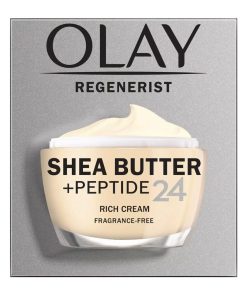 Olay Regenerist Shea Butter +Peptide 24 Fragrance-Free Rich Cream 1.7Oz