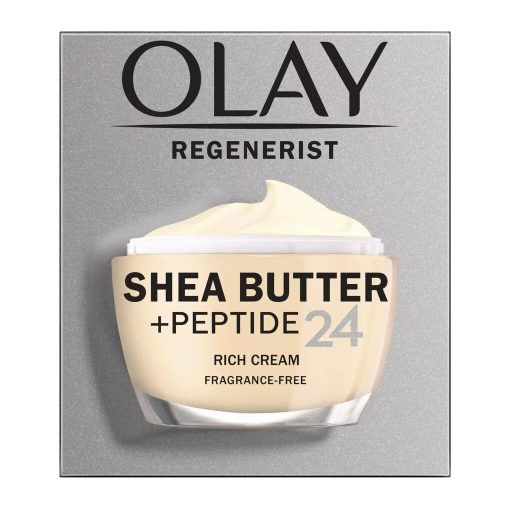Olay Regenerist Shea Butter +Peptide 24 Fragrance-Free Rich Cream 1.7Oz