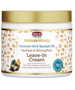 African Pride Moisture Miracle Coconut Oil & Baobab Oil Hydrate & Strengthen Leave-In Cream 15oz