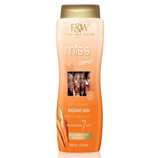 Fair & White Miss White Carrot Radiant Skin Brightening Body Lotion 500ml