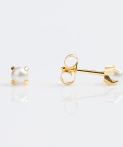 Gold Plated Tiff 3mm White Pearl TT-3301