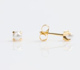 Gold Plated Tiff 3mm White Pearl TT-3301