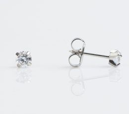 Stainless Tiff 4mm Cubic Zirconia TT-742W
