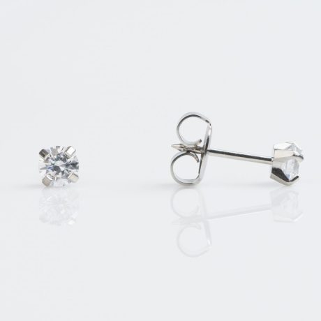 Stainless Tiff 4mm Cubic Zirconia TT-742W