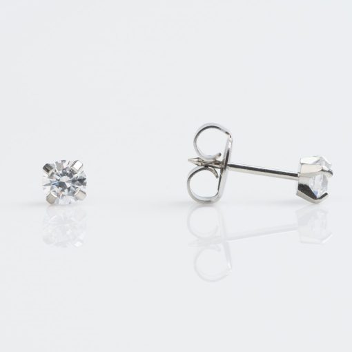 Stainless Tiff 4mm Cubic Zirconia TT-742W