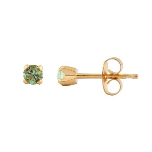 Gold Plated Tiff 3mm August Peridot TT-108