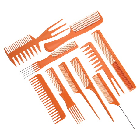 Burmax Gold Magic 10 Pieces Bone Comb Set in Roll Up Case